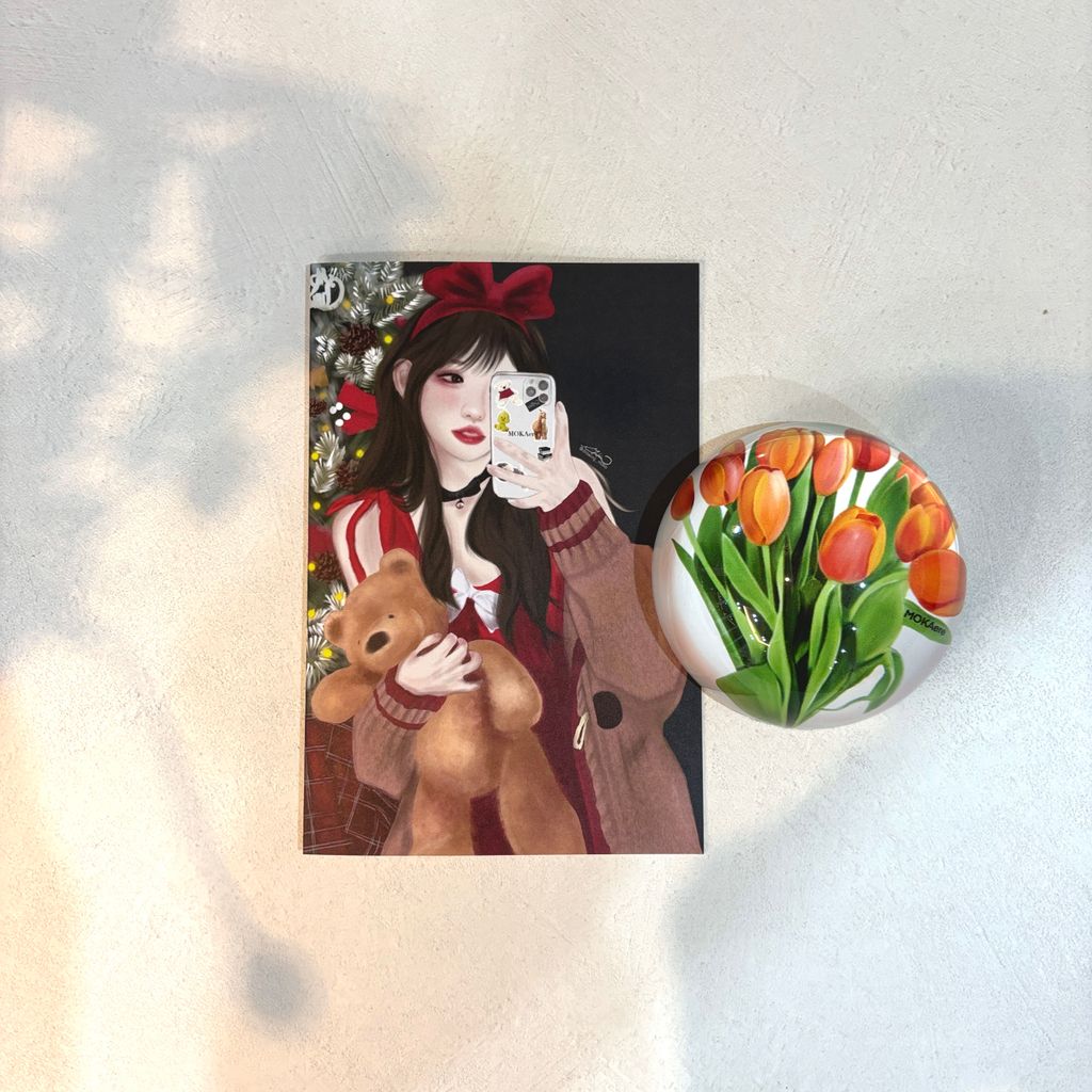 크리스마스 일러스트 엽서 + 봉투 + 모슈 스티커 2