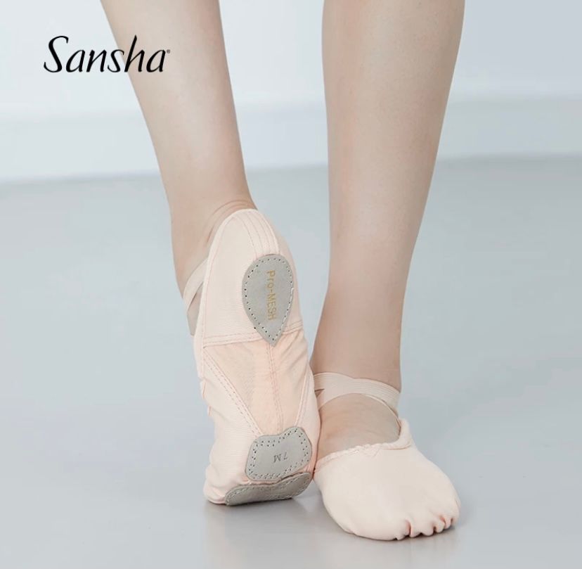 산샤 프로메쉬 스플릿 캔버스 발레슈즈  sansha Pro-Mesh (pink, tan) 1