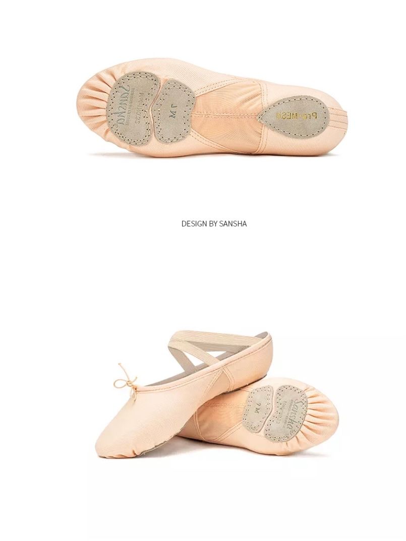 산샤 프로메쉬 스플릿 캔버스 발레슈즈  sansha Pro-Mesh (pink, tan) 4
