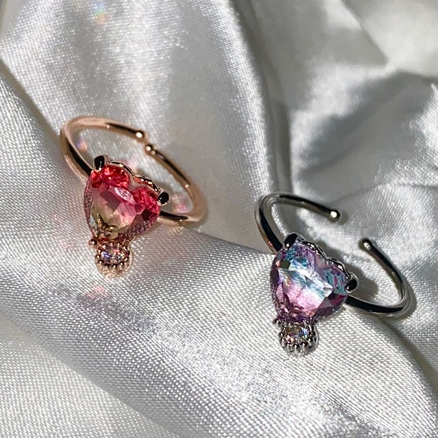 [패션링] 빅 하트스톤 오픈링 1